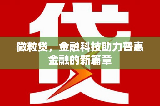 温岭微粒贷，金融科技助力普惠金融的新篇章