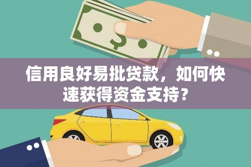温岭信用良好易批贷款，如何快速获得资金支持？