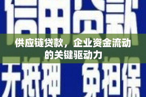 温岭供应链贷款，企业资金流动的关键驱动力