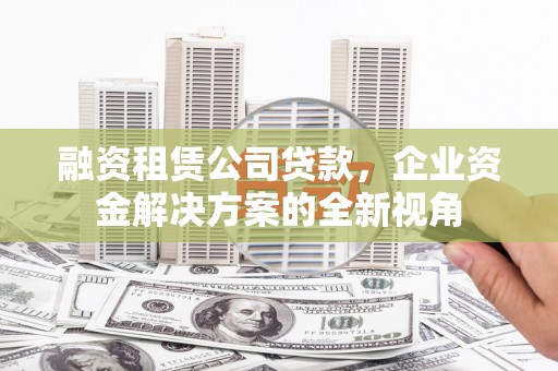 温岭融资租赁公司贷款，企业资金解决方案的全新视角