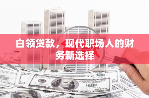 温岭白领贷款，现代职场人的财务新选择