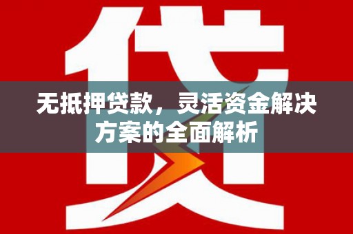 温岭无抵押贷款，灵活资金解决方案的全面解析