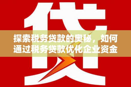 温岭探索税务贷款的奥秘，如何通过税务贷款优化企业资金流