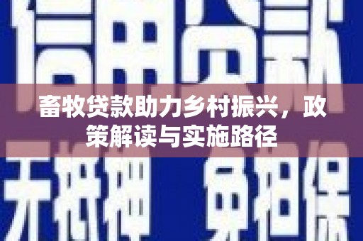 温岭畜牧贷款助力乡村振兴，政策解读与实施路径