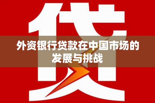 温岭外资银行贷款在中国市场的发展与挑战