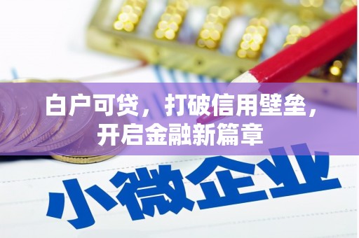 温岭白户可贷，打破信用壁垒，开启金融新篇章
