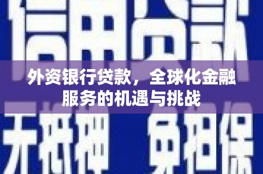 温岭外资银行贷款，全球化金融服务的机遇与挑战